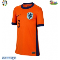 Nederland Matthijs de Ligt #3 Hjemmedrakt Dame EM 2024 Kortermet